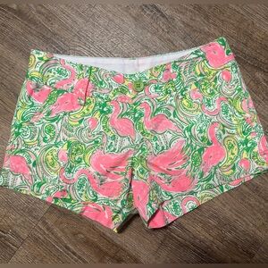 Lilly Pulitzer - The Walsh Shorts - Pjnk and Green Flamingo
